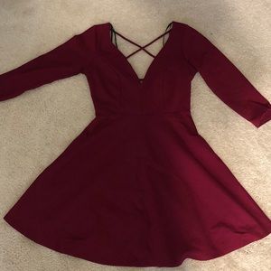 Lulus long sleeve red dress